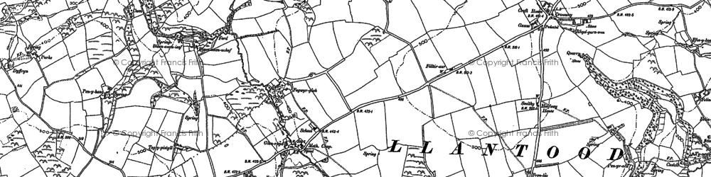 Old map of Glanrhyd in 1888
