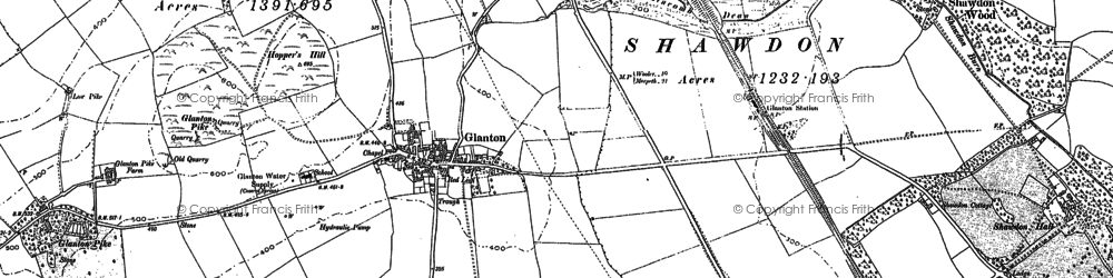 Old map of Glanton in 1896