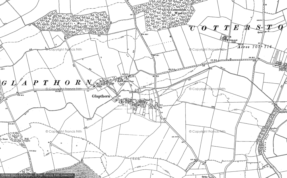 Old Map of Glapthorn, 1885 - 1899 in 1885