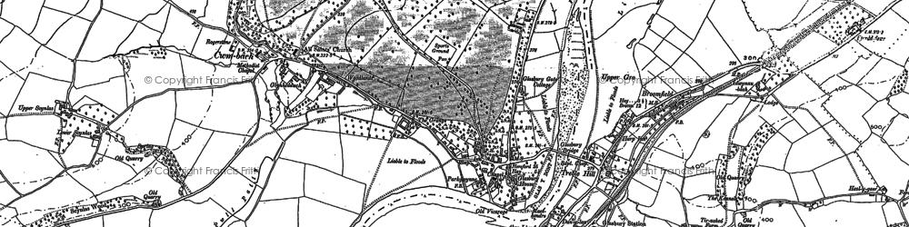 Old map of Glasbury in 1887