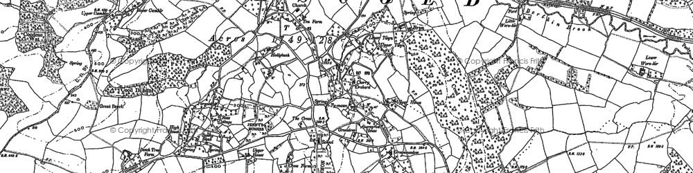 Old map of Berthin Brook in 1899