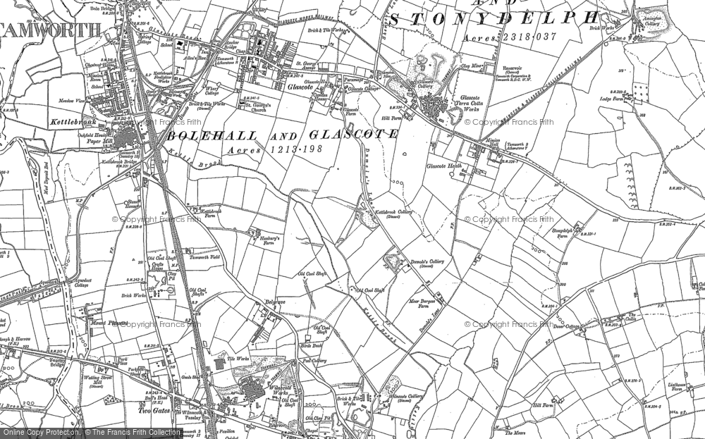 Old Map of Historic Map covering Belgrave in 1883
