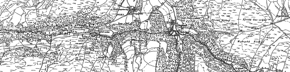 Old map of Llyfnant Valley in 1900