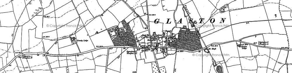 Old map of Glaston in 1902