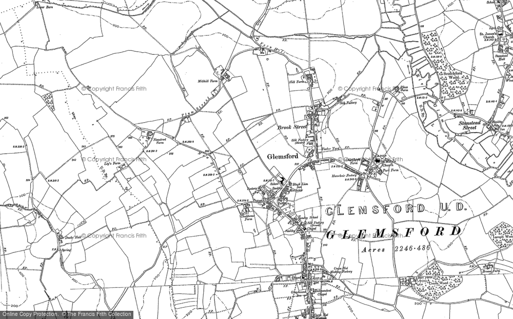 Old Map of Glemsford, 1884 - 1885 in 1884