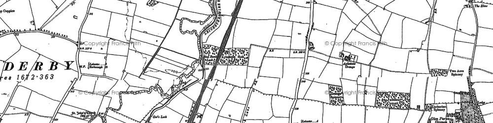 Old map of Glen Parva in 1885