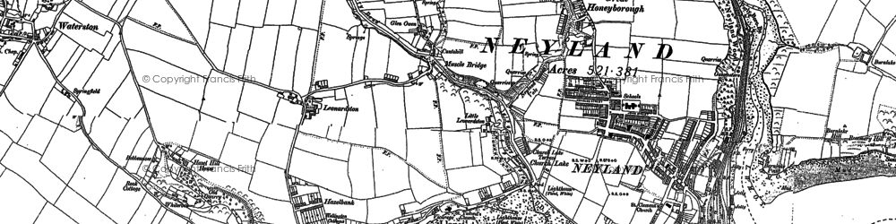 Old map of Mascle Bridge in 1906