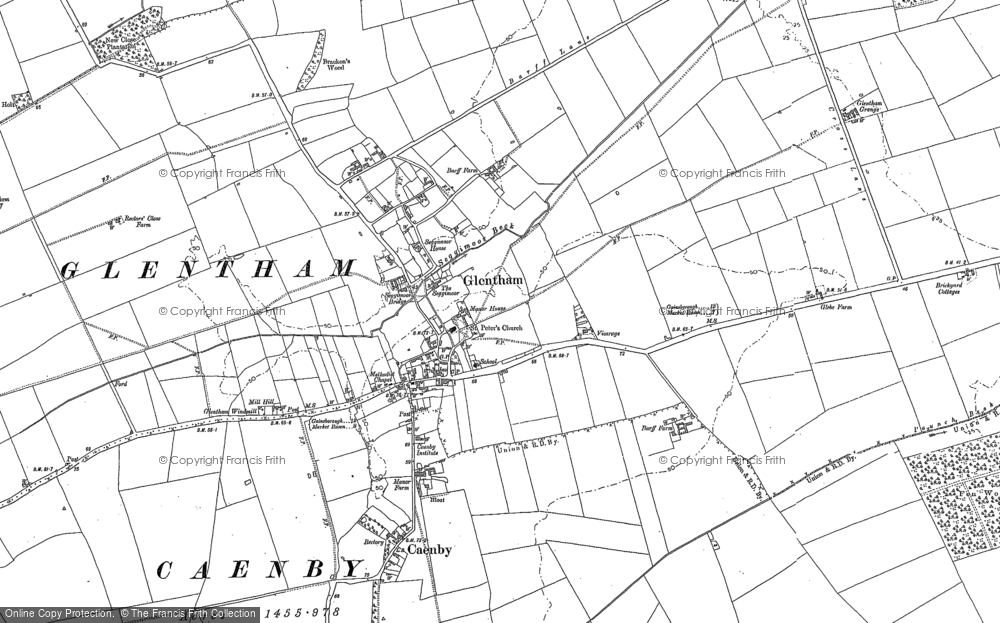 Old Map of Glentham, 1885 - 1886 in 1885