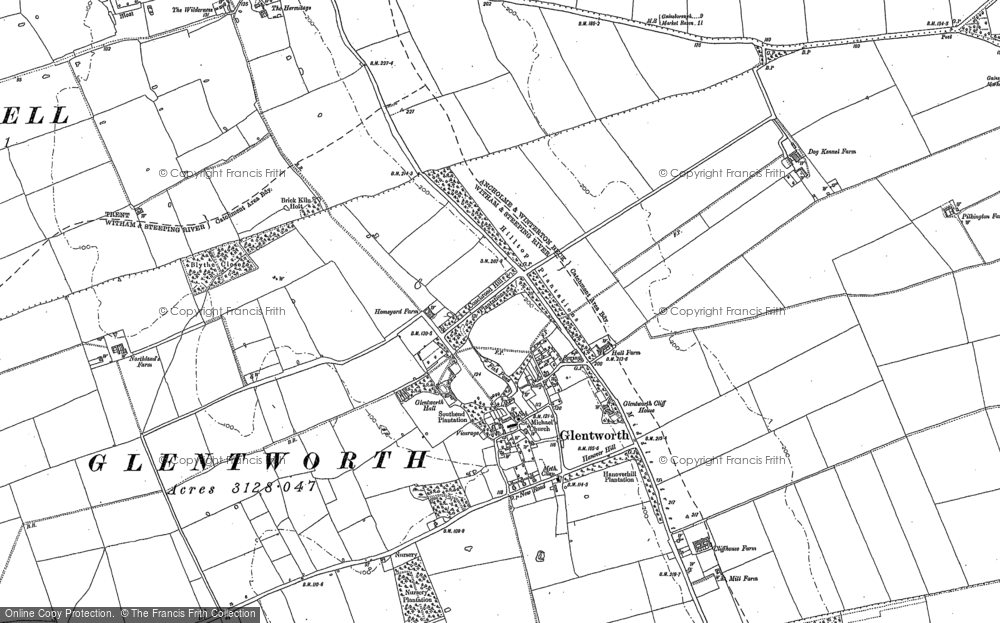 Old Map of Glentworth, 1885 in 1885