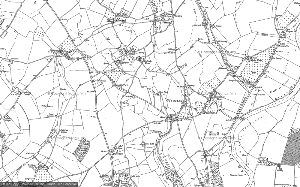 Old Map of Historic Map covering Bernithan Court in 1887