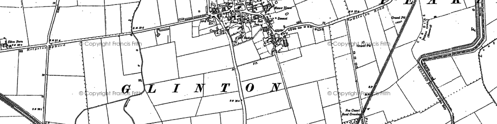 Old map of Glinton in 1899