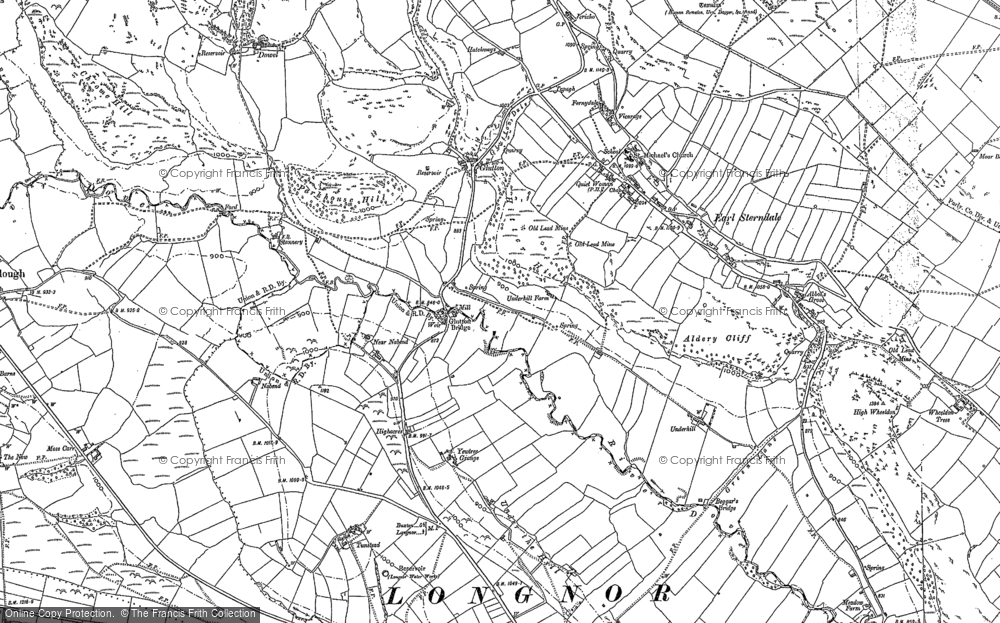 Old Map of Glutton Bridge, 1897 in 1897