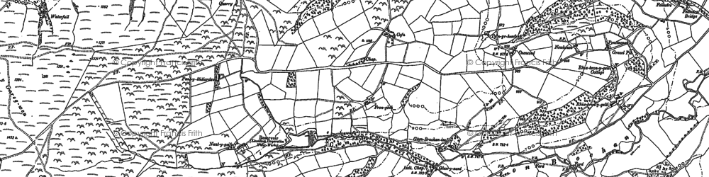 Old map of Llwyn-derw in 1885