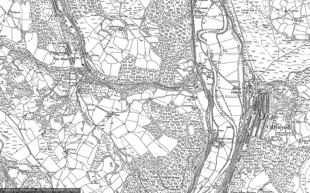 Old Map of Glyncoch, 1898 in 1898