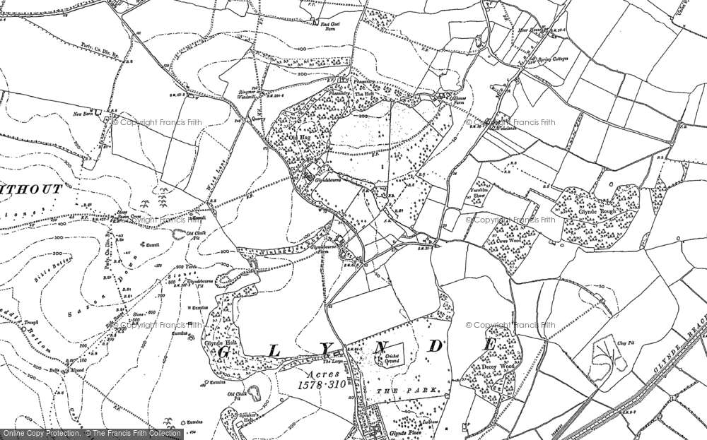 Old Map of Glyndebourne, 1898 in 1898