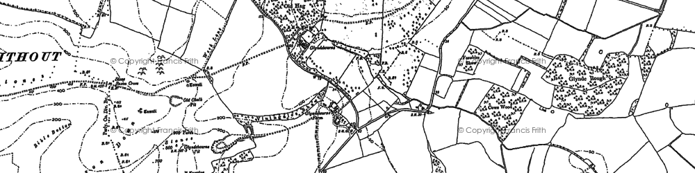 Old map of Glyndebourne in 1898