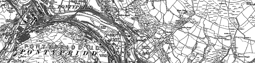 Old map of Glyntaff in 1898