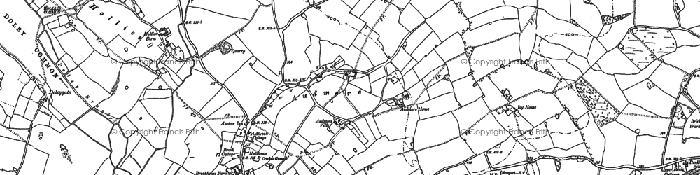 Old map of Audmore in 1880