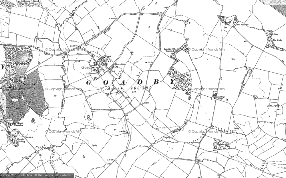 Old Map of Goadby, 1885 - 1902 in 1885