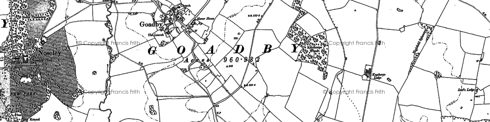 Old map of Goadby in 1885