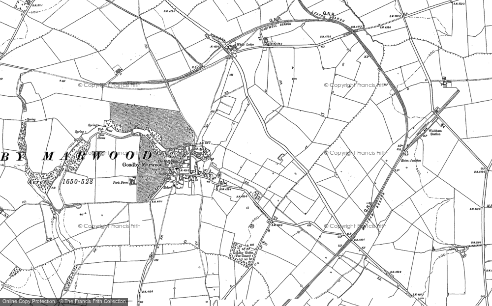 Old Map of Goadby Marwood, 1884 in 1884