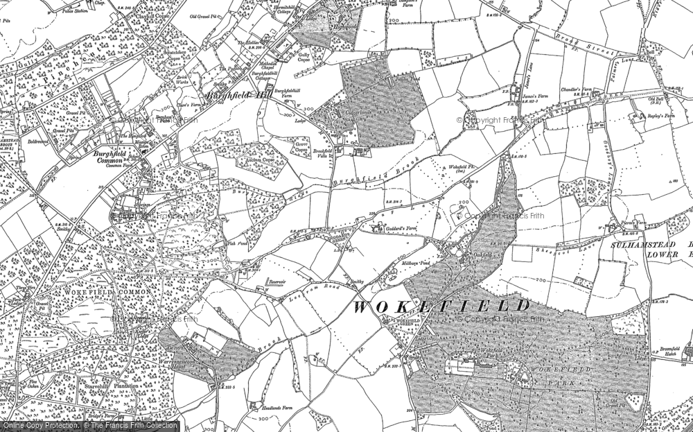 Old Map of Historic Map covering Highwoods in 1909