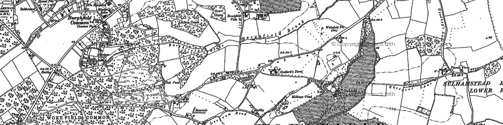 Old map of Goddard's Green in 1909