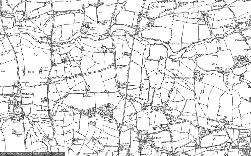 Old Map of Goddards' Green, 1896 - 1897 in 1896