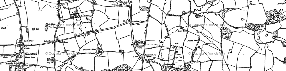 Old map of Goddards' Green in 1896
