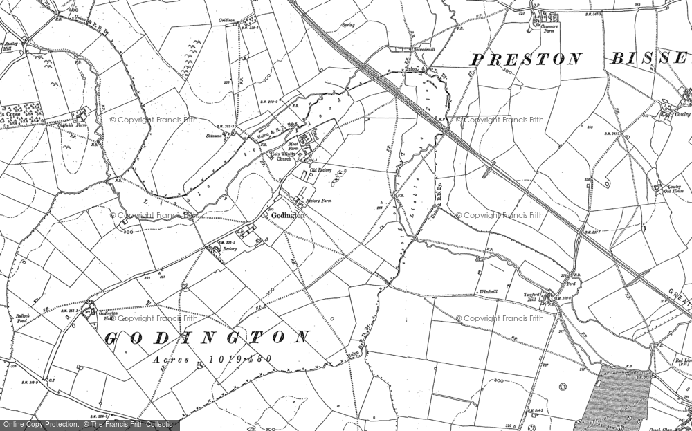 Old Map of Godington, 1898 - 1920 in 1898