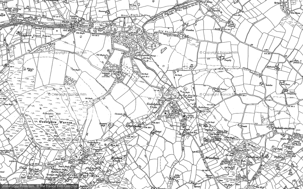 Old Map of Historic Map covering Broadlane in 1877