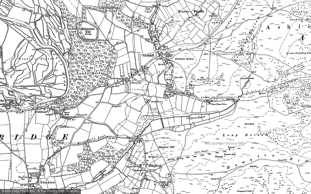 Old Map of Godshill, 1895 - 1908 in 1895