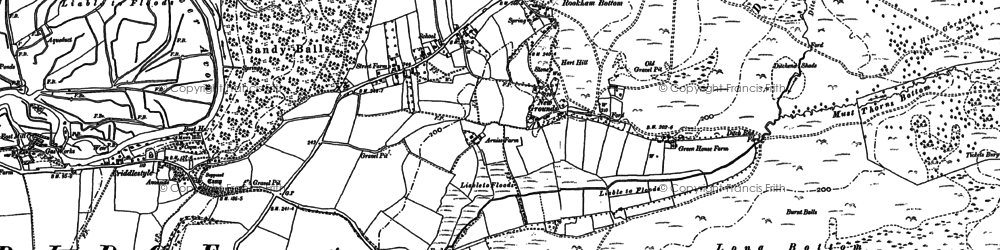 Old map of Godshill in 1895