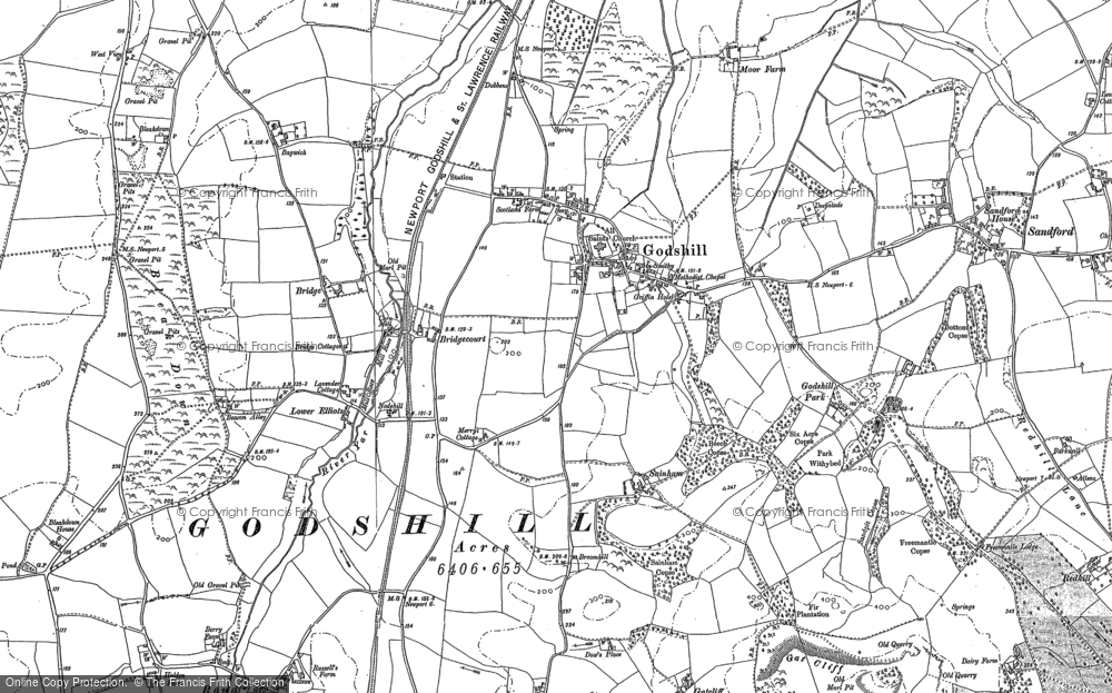 Old Map of Historic Map covering Bleak Down in 1907