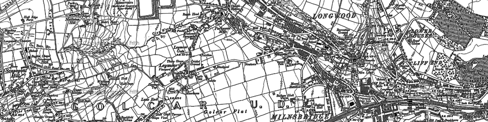 Old map of Bolster Moor in 1890