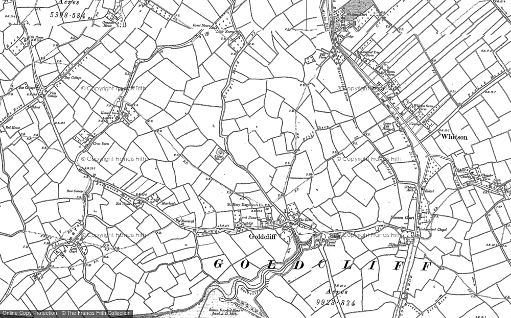 Old Map of Goldcliff, 1885 in 1885