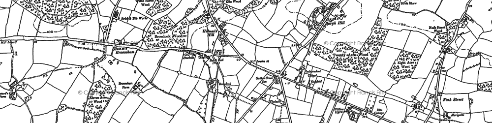 Old map of Broomham in 1898