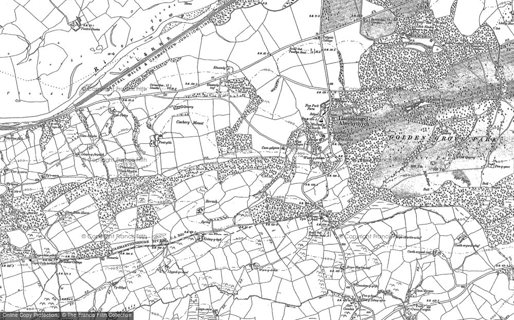 Old Map of Historic Map covering Berrach in 1884