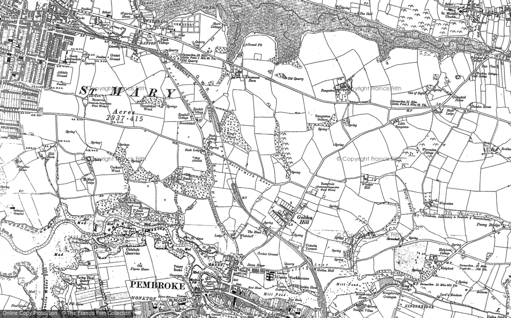 Old Map of Golden Hill, 1906 in 1906