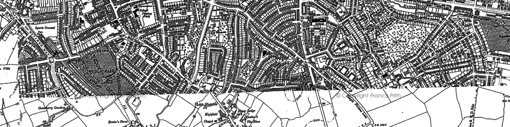 Old map of Golders Green in 1894