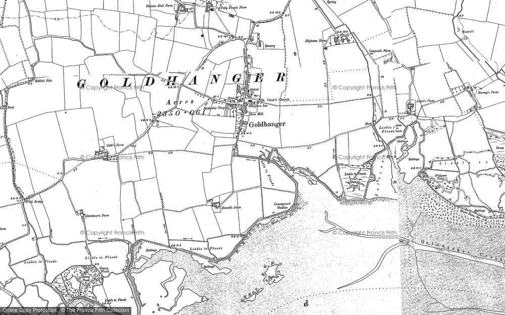 Old Map of Goldhanger, 1895 in 1895