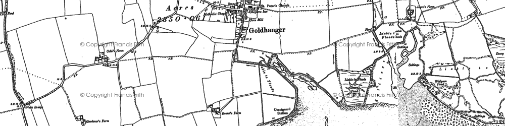 Old map of Goldhanger in 1895