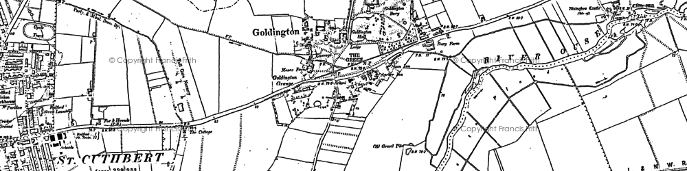 Old map of Goldington in 1882