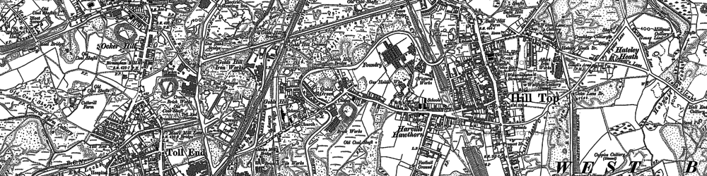 Old map of Golds Green in 1885