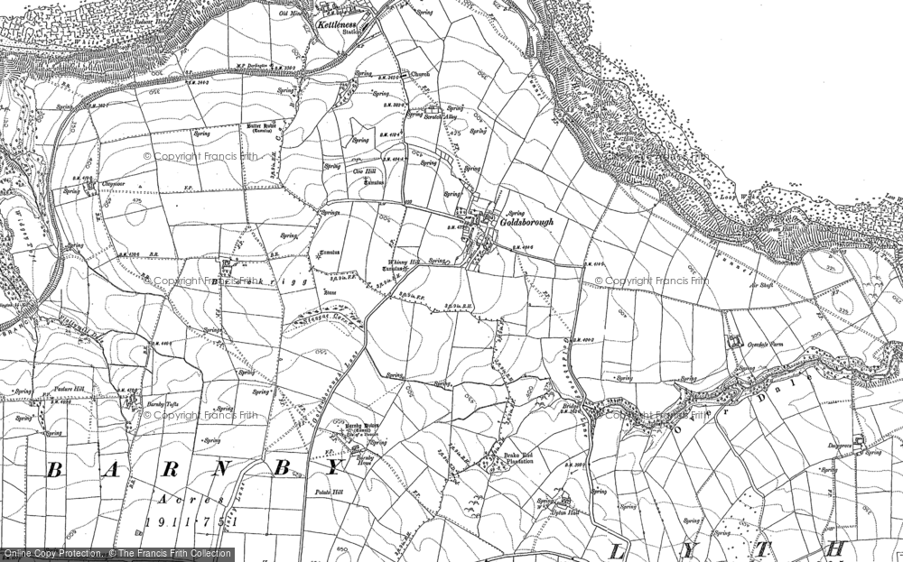 Old Map of Historic Map covering Brockrigg in 1913