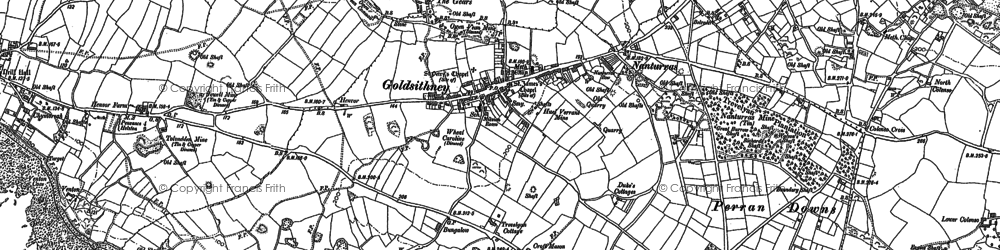 Old map of Goldsithney in 1877