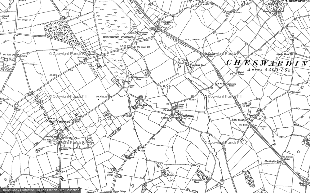 Old Map of Historic Map covering Westcott Mill in 1880