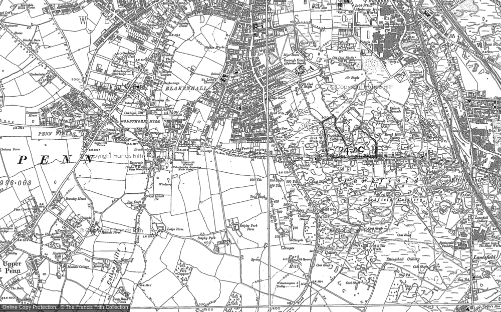 Old Map of Goldthorn Park, 1884 - 1885 in 1884