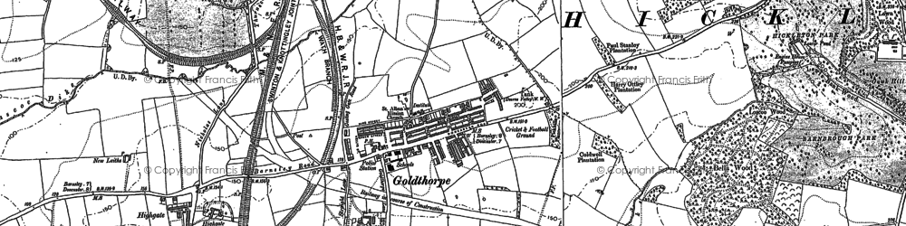 Old map of Goldthorpe in 1890