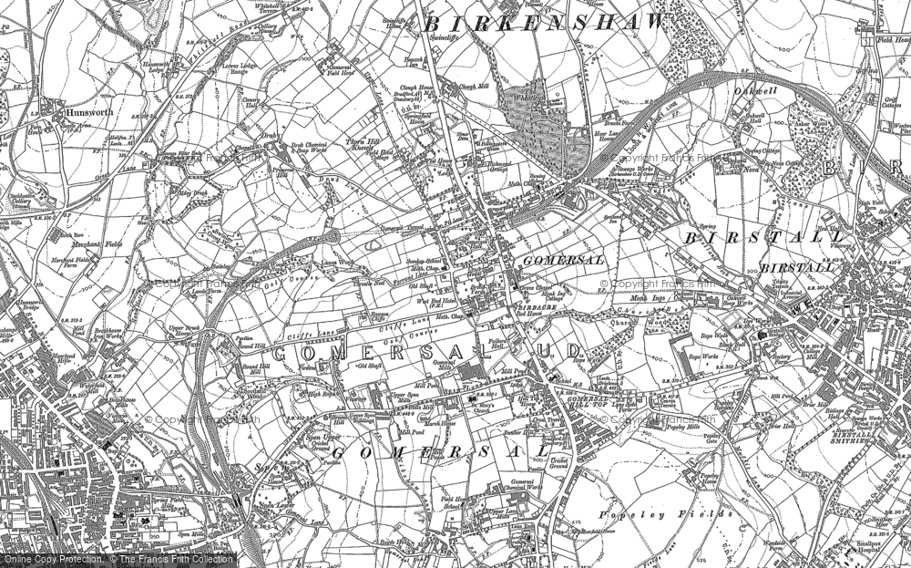 Old Map of Gomersal, 1882 - 1892 in 1882